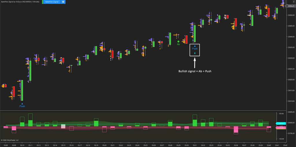 ApexFlow Zignal – Advanced NinjaTrader trading signals for Order Flow traders