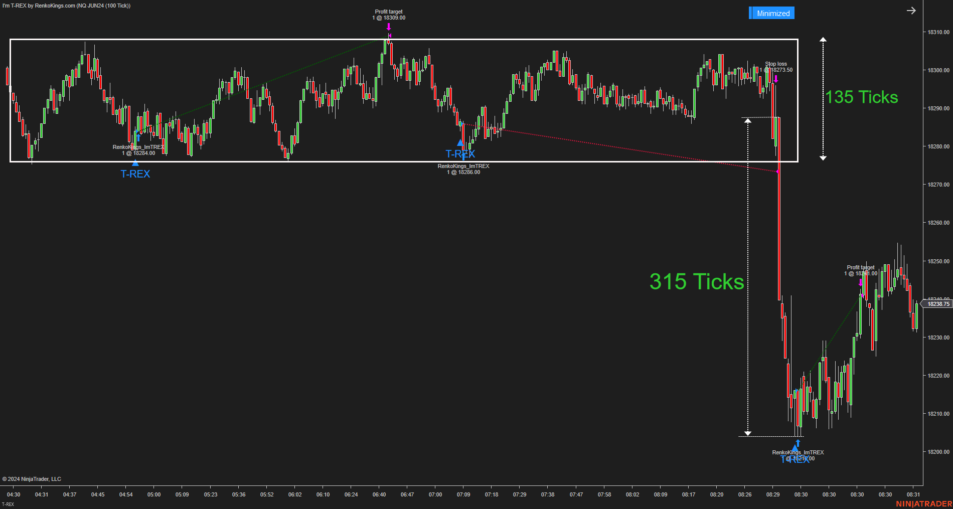 I'm T-REX - Automated Trading System for NinjaTrader 8