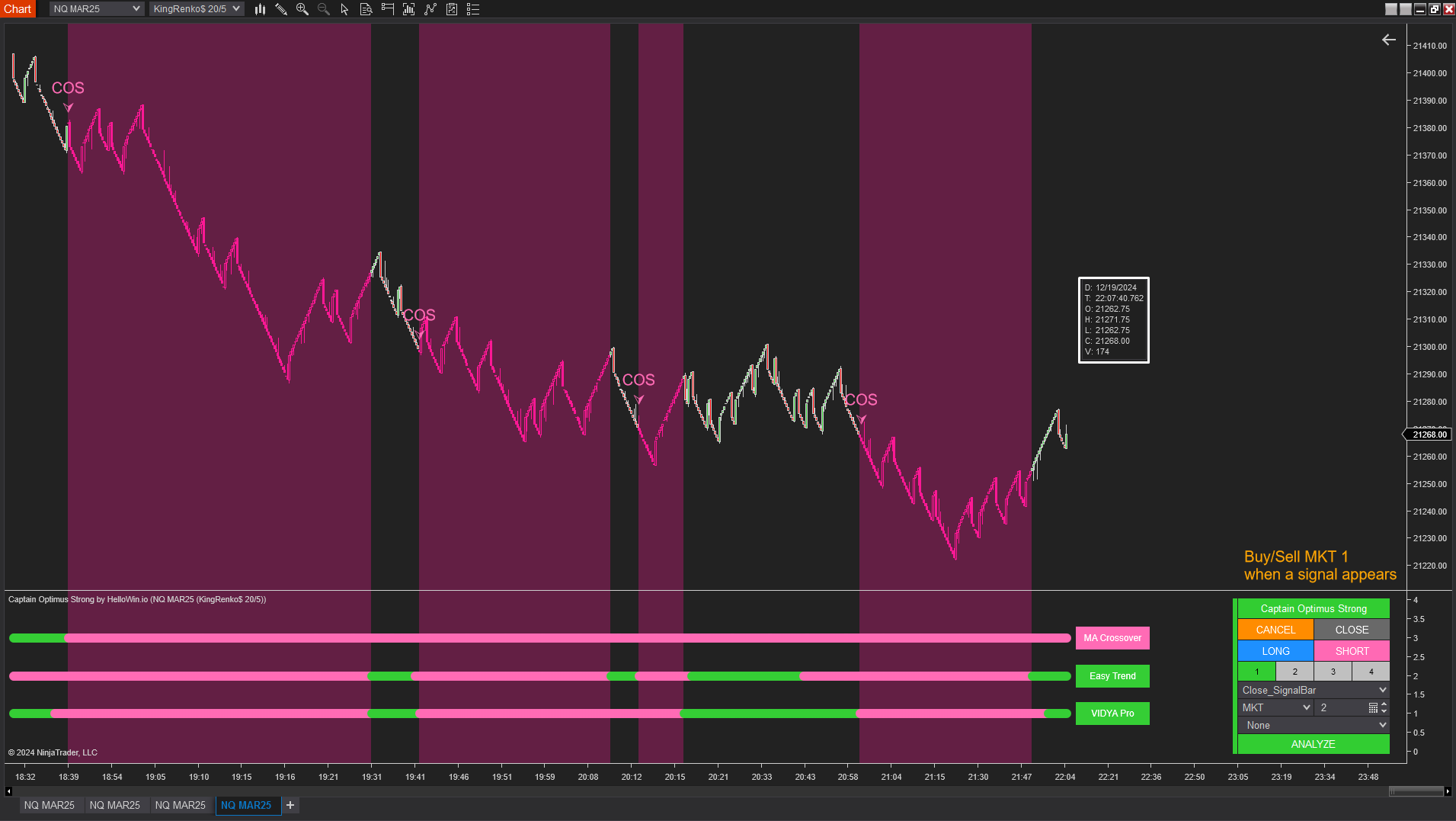 Captain Optimus Strong - Build your trading strategy with auto-execution for NinjaTrader 8