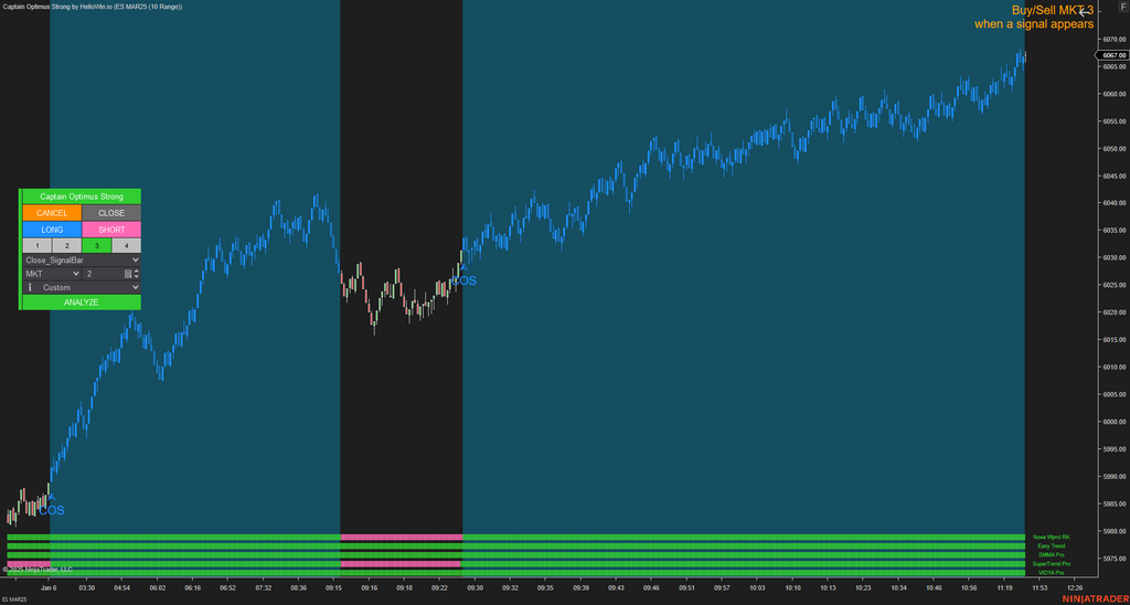 Captain Optimus Strong - Build your trading strategy with auto-execution for NinjaTrader 8
