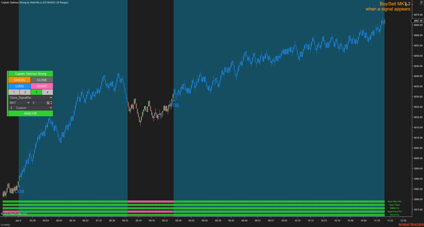 Captain Optimus Strong - Build your trading strategy with auto-execution