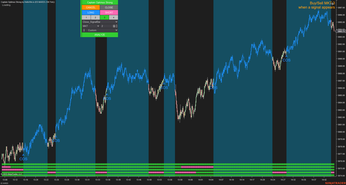 Captain Optimus Strong - Build your trading strategy with auto-execution