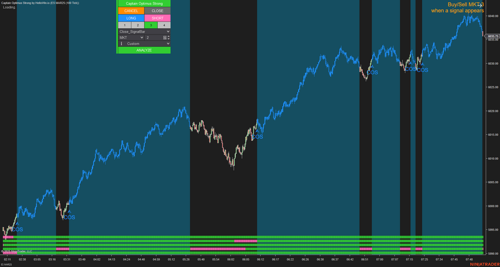 Captain Optimus Strong - Build your trading strategy with auto-execution for NinjaTrader 8