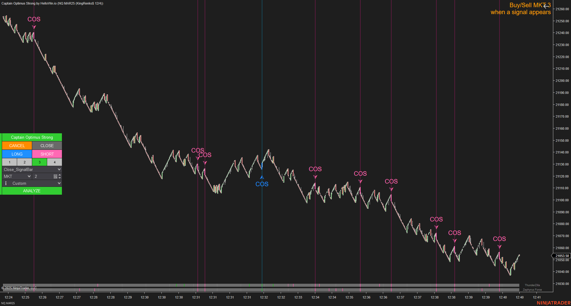 Captain Optimus Strong - Build your trading strategy with auto-execution for NinjaTrader 8