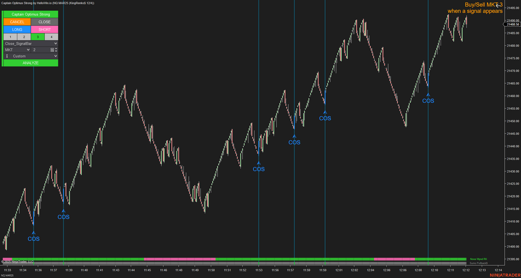 Captain Optimus Strong - Build your trading strategy with auto-execution for NinjaTrader 8