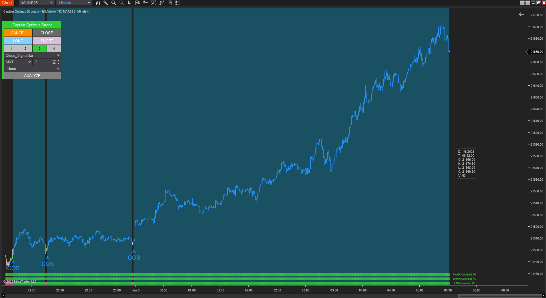 Captain Optimus Strong - Build your trading strategy with auto-execution for NinjaTrader 8