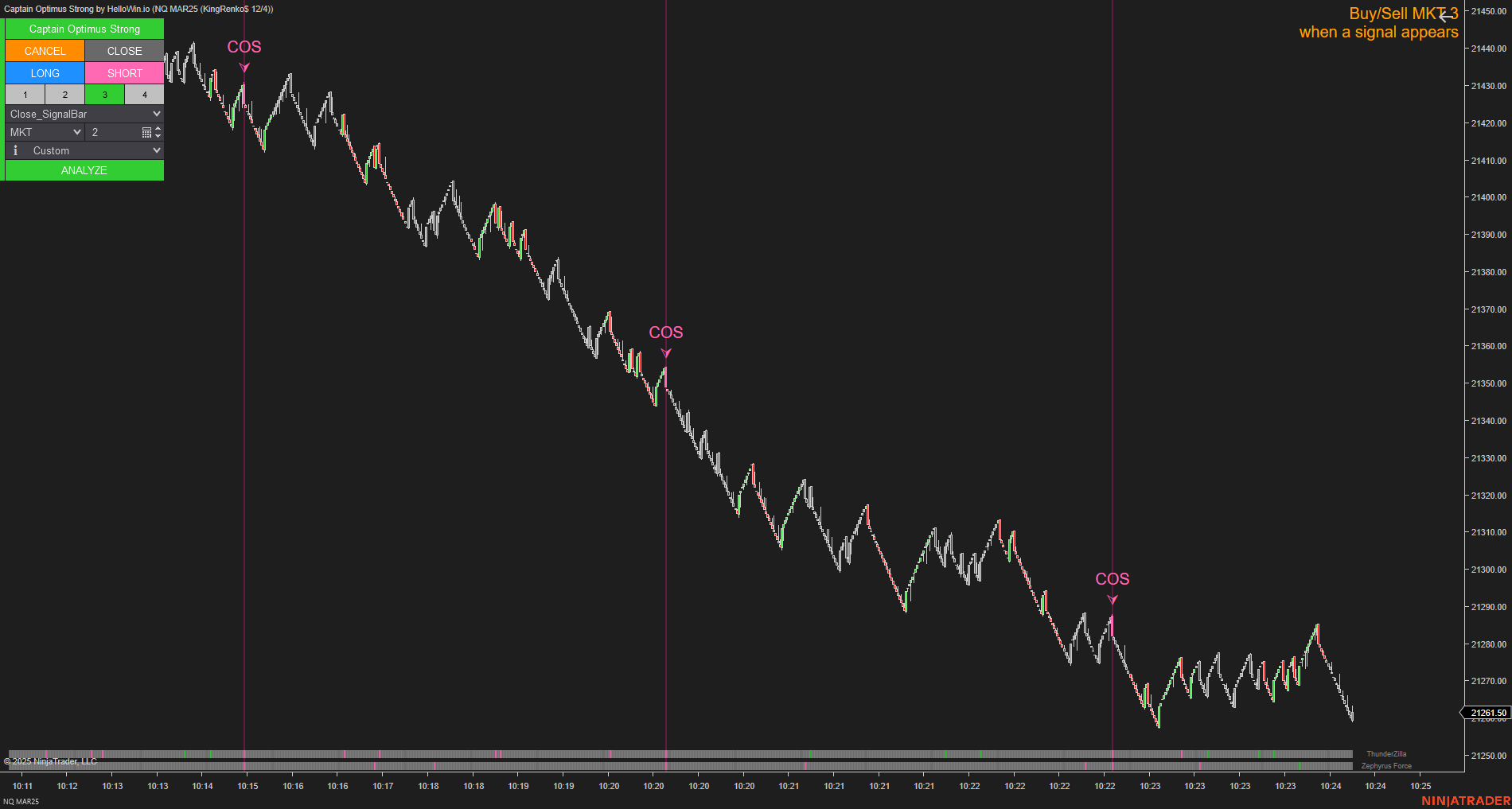 Captain Optimus Strong - Build your trading strategy with auto-execution for NinjaTrader 8