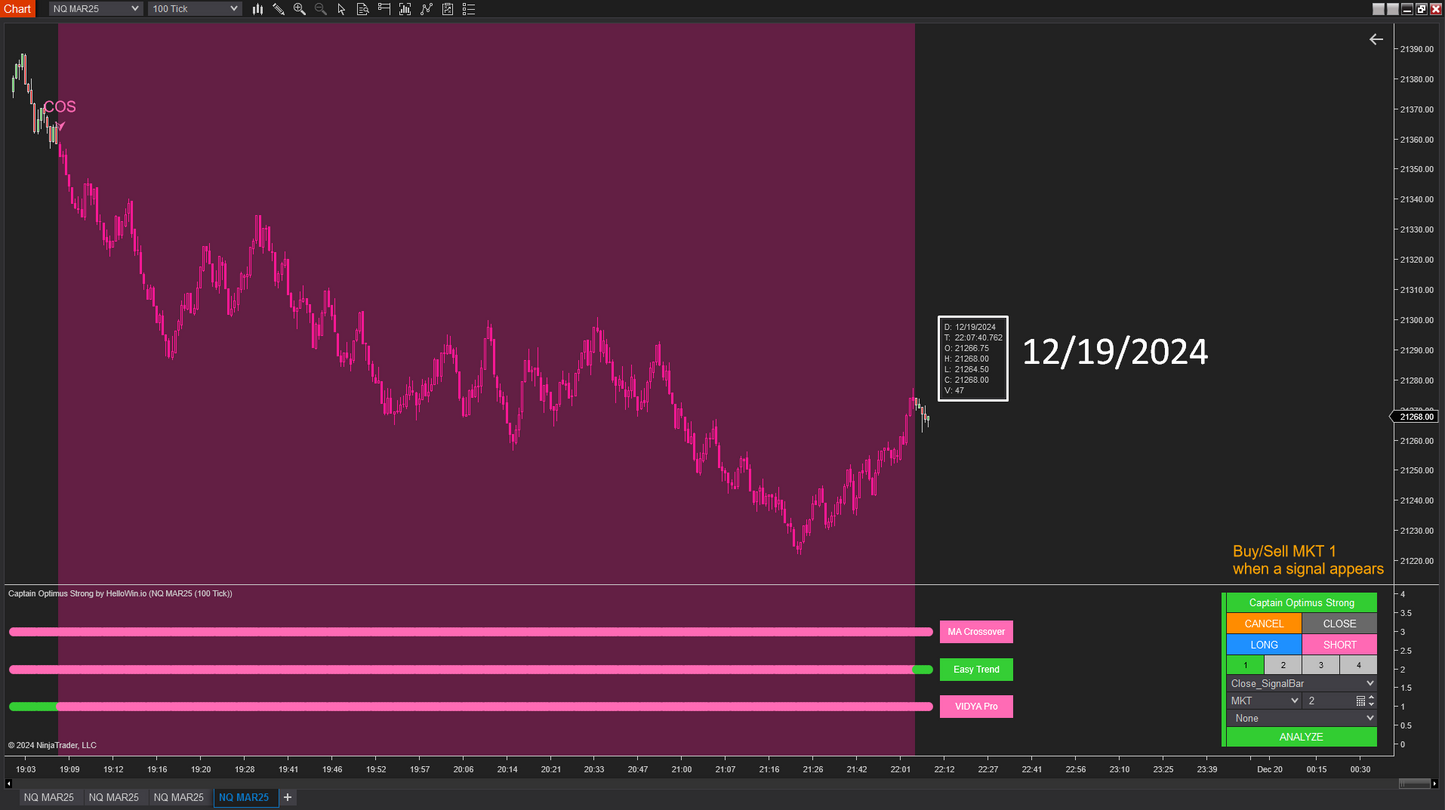 Captain Optimus Strong - Build your trading strategy with auto-execution