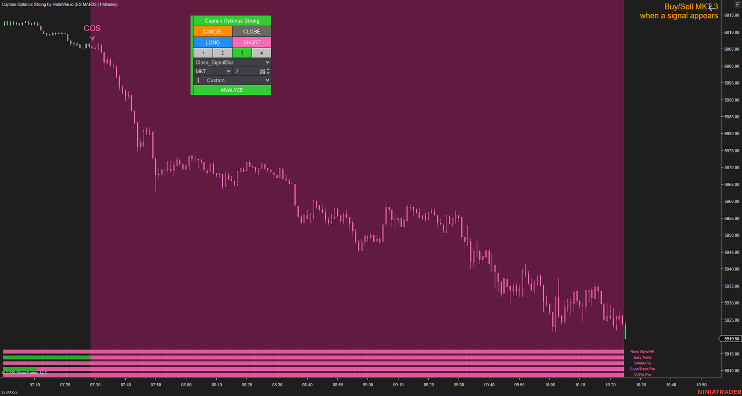 Captain Optimus Strong - Build your trading strategy with auto-execution