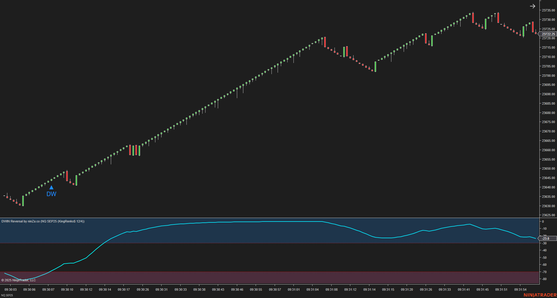DWIN Reversal – NinjaTrader Oscillator for Spotting Market Extremes