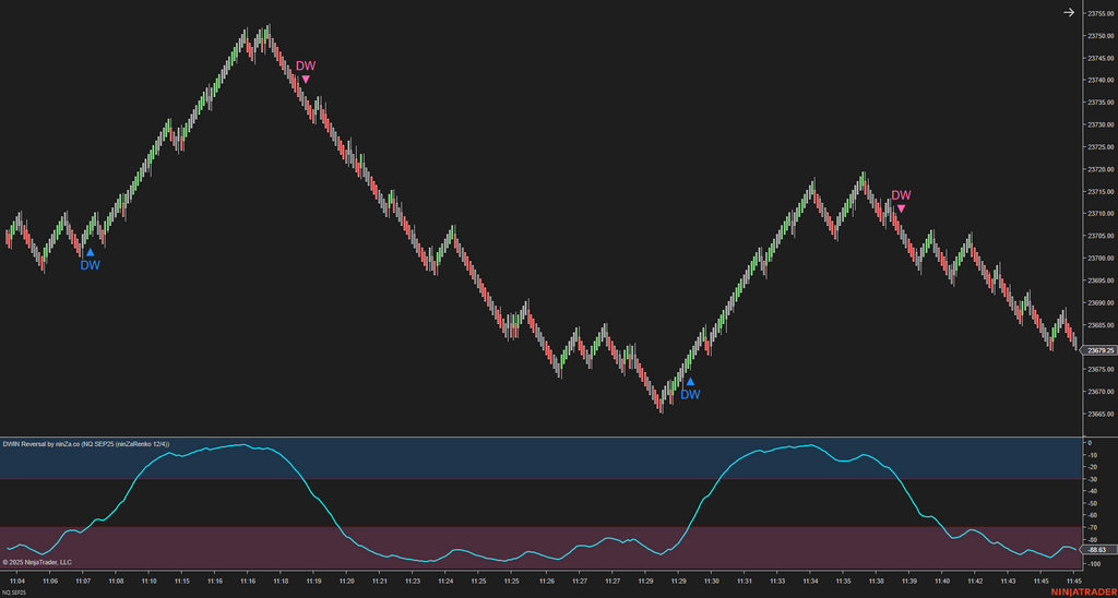 DWIN Reversal – NinjaTrader Oscillator for Spotting Market Extremes