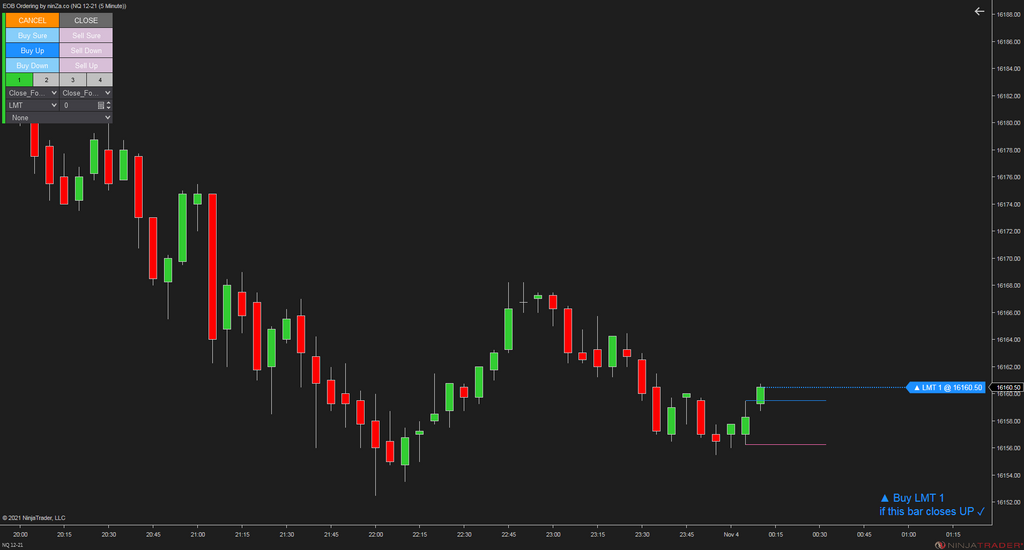 EOB Ordering - NinjaTrader Exit On Close Tool