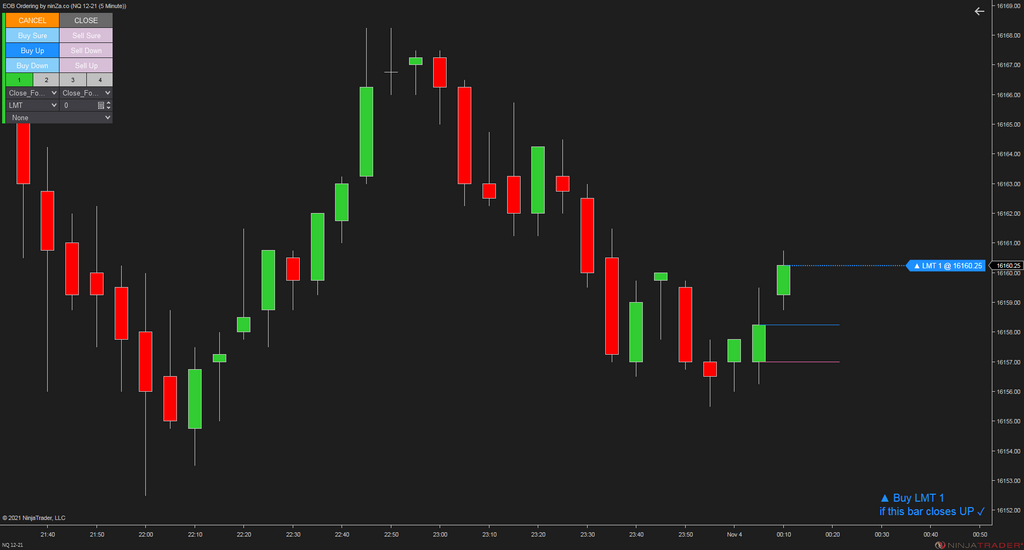 EOB Ordering - NinjaTrader Exit On Close Tool