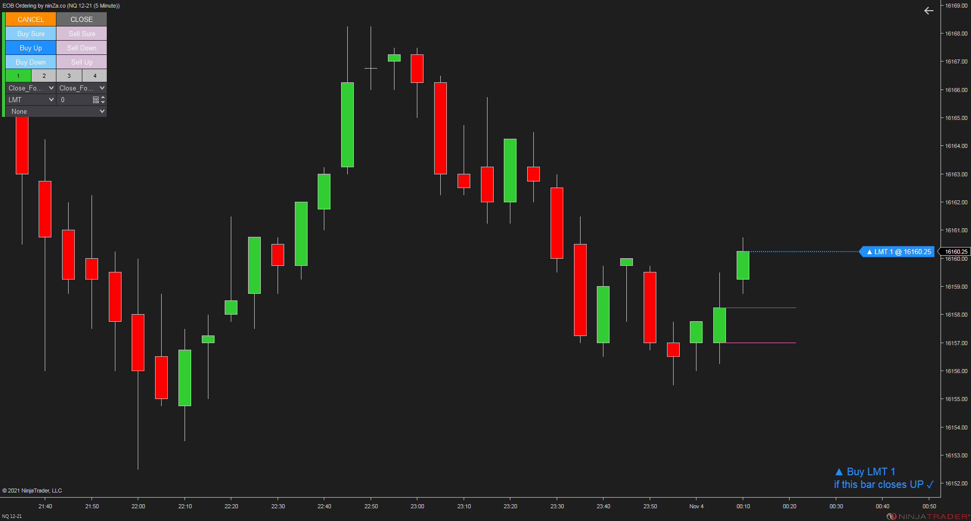 EOB Ordering - NinjaTrader Exit On Close Tool