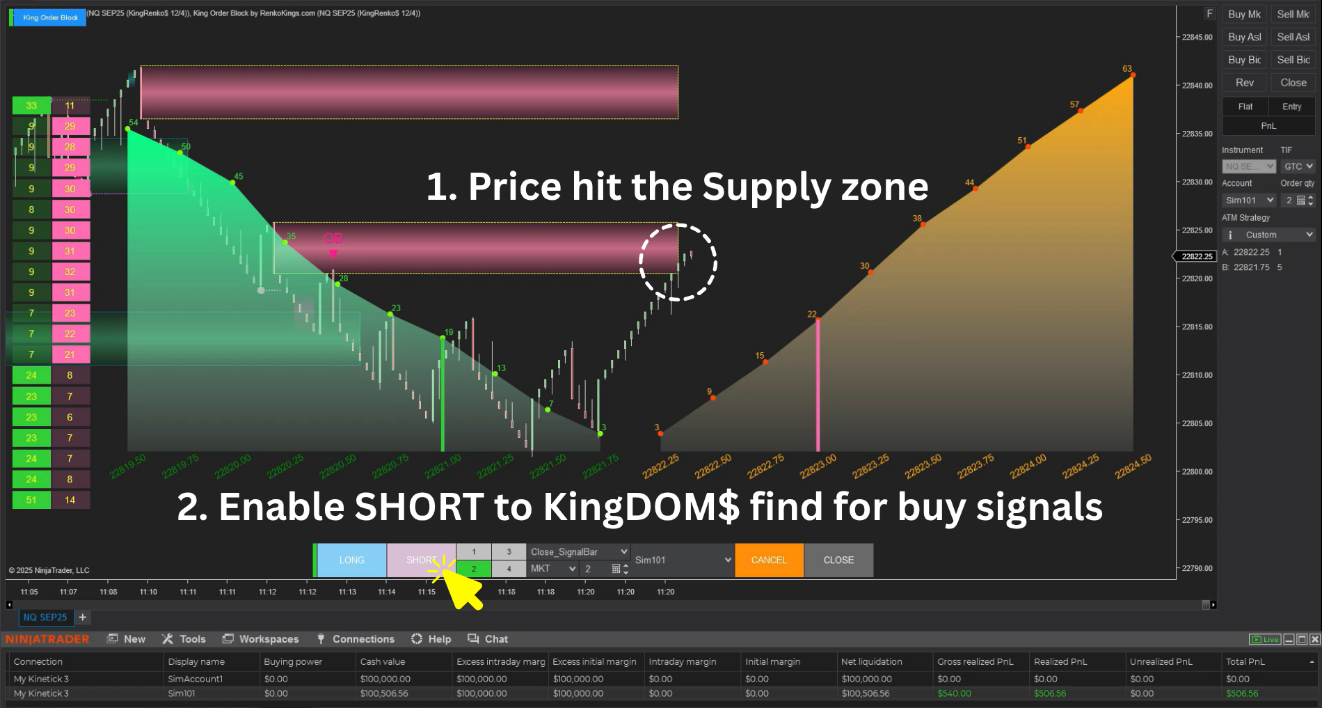 KingDOM$ - Depth of Market (DOM) system for NinjaTrader 8