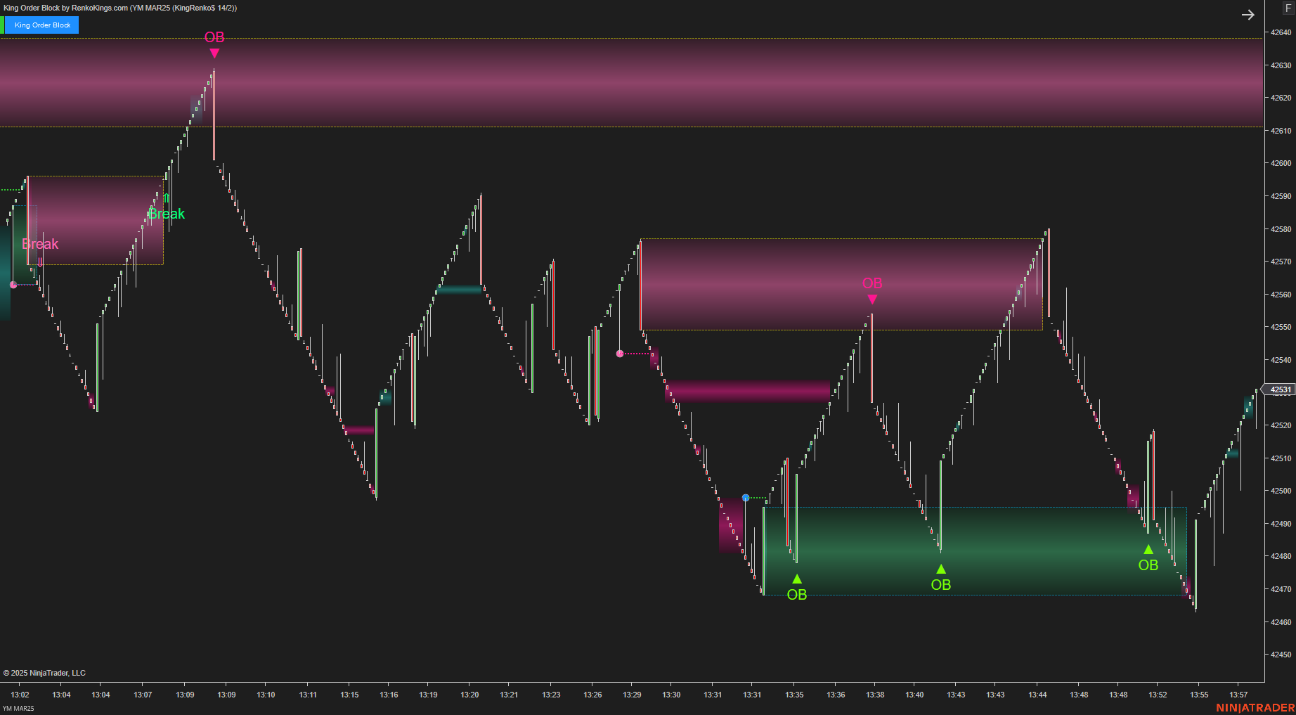 King Order Block – NinjaTrader 8 Order Block Indicator for Renko Charts