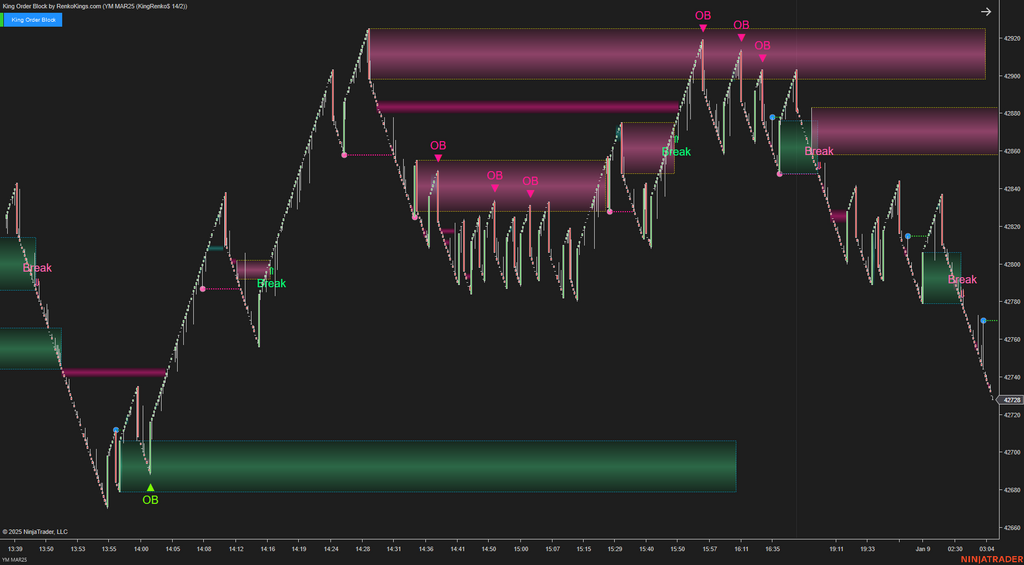 King Order Block – NinjaTrader 8 Order Block Indicator for Renko Charts