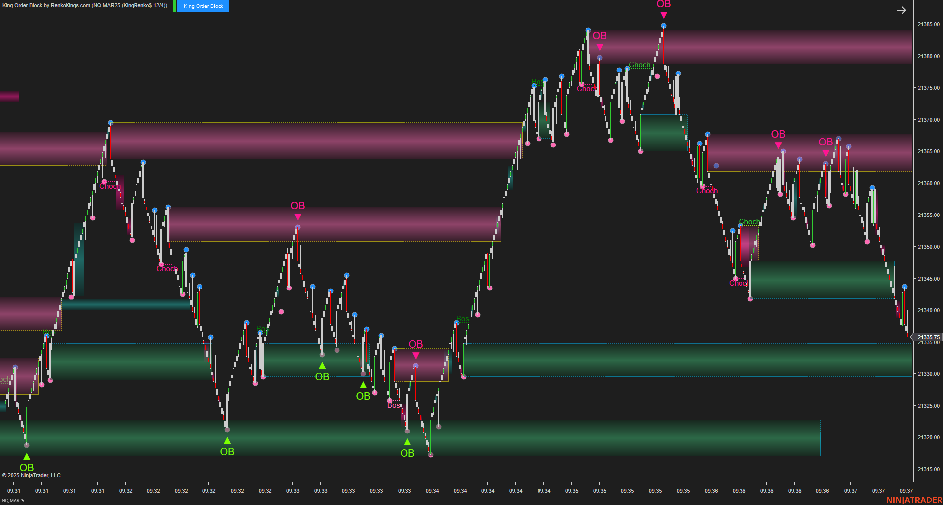 King Order Block – NinjaTrader 8 Order Block Indicator for Renko Charts