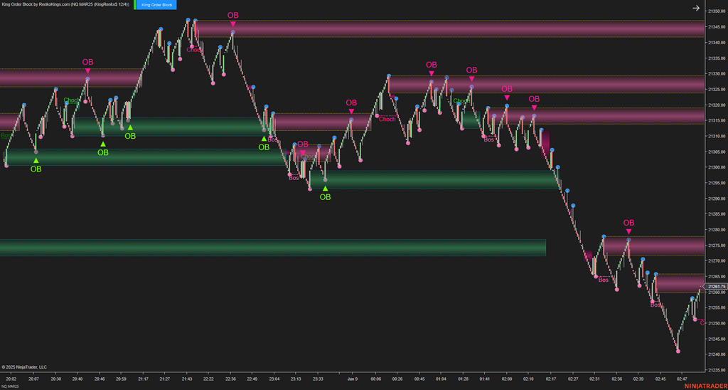King Order Block – NinjaTrader 8 Order Block Indicator for Renko Charts