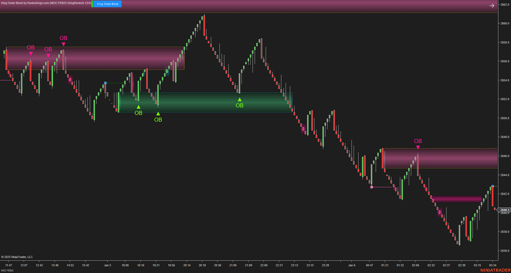 King Order Block – NinjaTrader 8 Order Block Indicator for Renko Charts