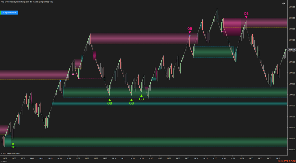 King Order Block – NinjaTrader 8 Order Block Indicator for Renko Charts