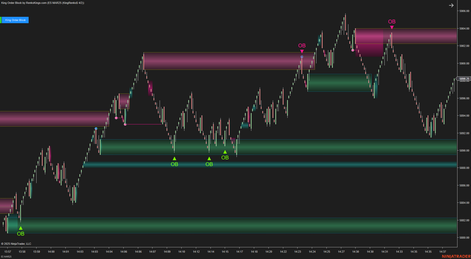 King Order Block – NinjaTrader 8 Order Block Indicator for Renko Charts