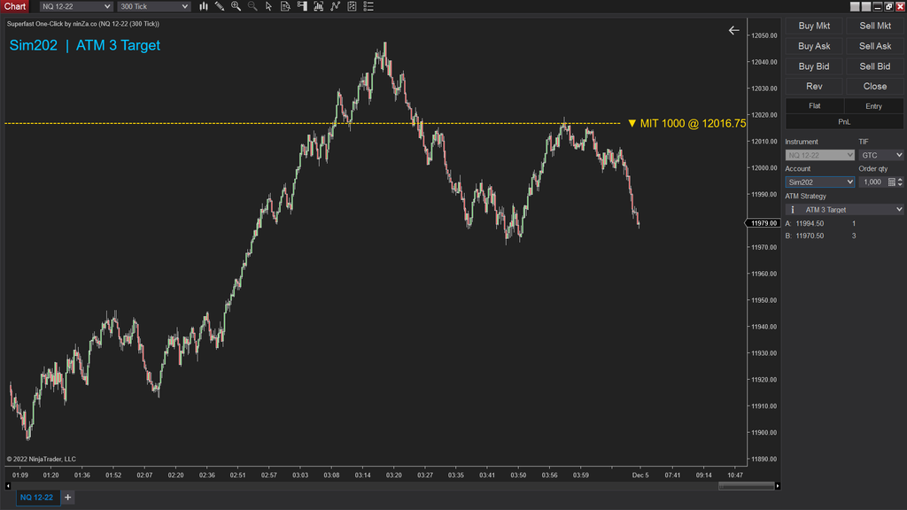 Superfast One-Click – NinjaTrader One-Click Trading Tool