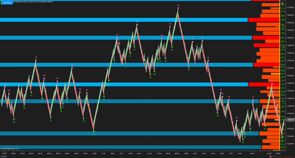 Support/Resistance Radar - Swing-Point Based Support/Resistance Strength Indicator for NinjaTrader 8