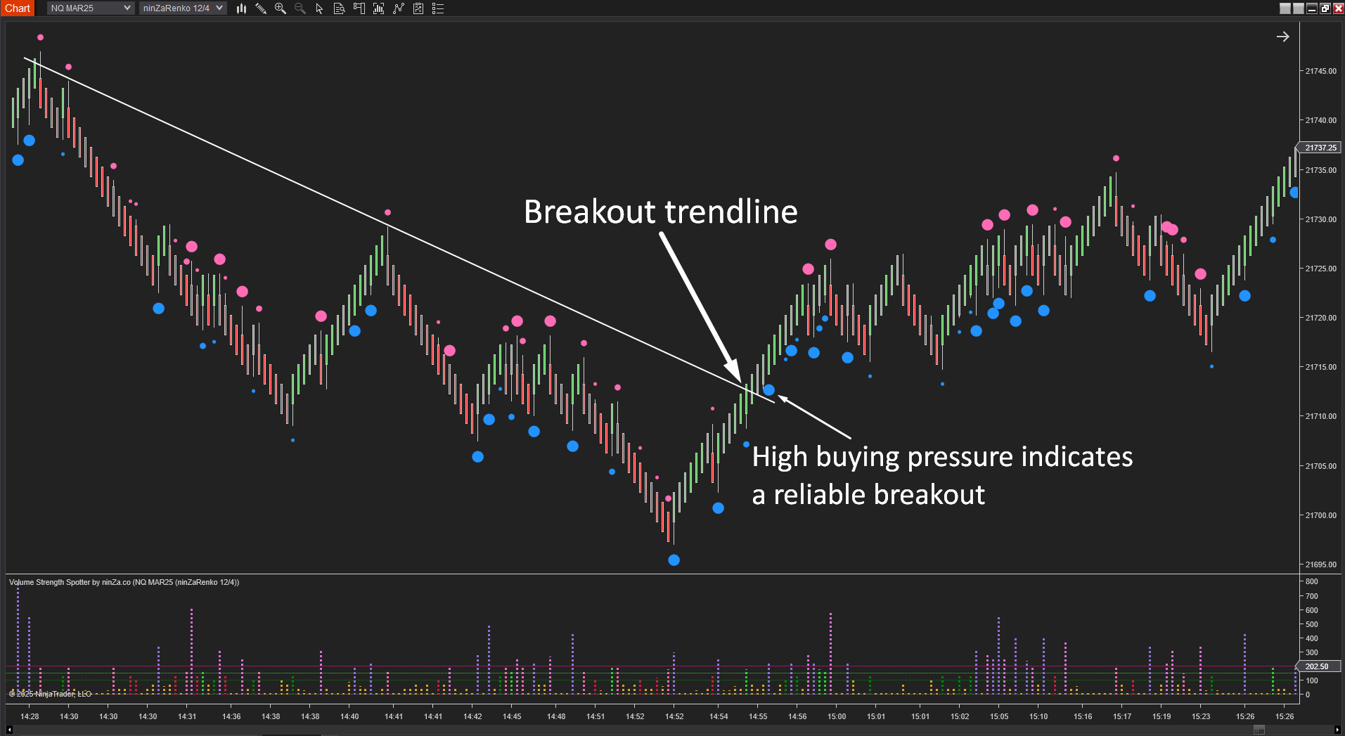 Volume Strength Spotter - Volume Indicator NinjaTrader 8